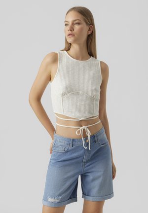 Vero Moda VMCAMMA CROP  - Μπλούζα - snow white