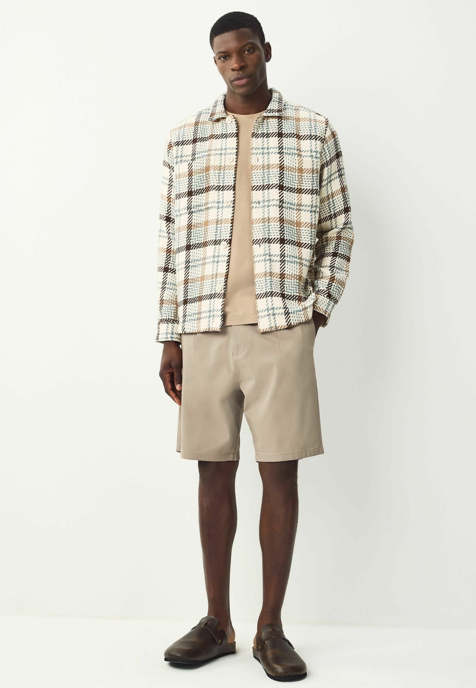 Pantaloni Uomo Pantaloni Pigiama Scacchi Scacchi Pantaloni Panna