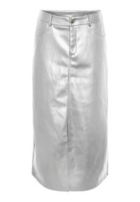 NMKATH FRONT SLIT SKIRT - Maxi sukně - silver-coloured