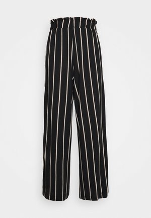 PAPERBAG CULOTTE WITH POCKETS - Trousers - black/beige