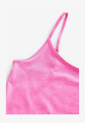 Rosa Baumwolltanktop mit verstellbaren Trägern und einer glatten Textur, das einen Rundhalsausschnitt und eine lässige Passform bietet.