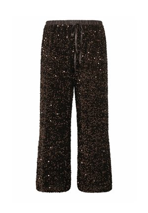 Yours Clothing, PLUS SIZE WIDE LEG TROUSERS - Pantalon classique - dark brown