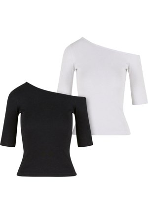2-PACK - T-shirts - black white