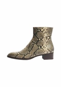 Cowboy- / bikerstøvlette - beige python printed calf