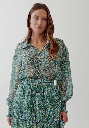 CEASAR - Blúzka so zapínaním na gombíky - tonal green floral