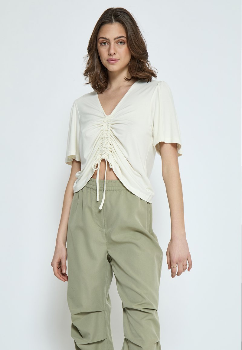 Desires DRAWSTRING  - T-shirt imprimé - gardenia
