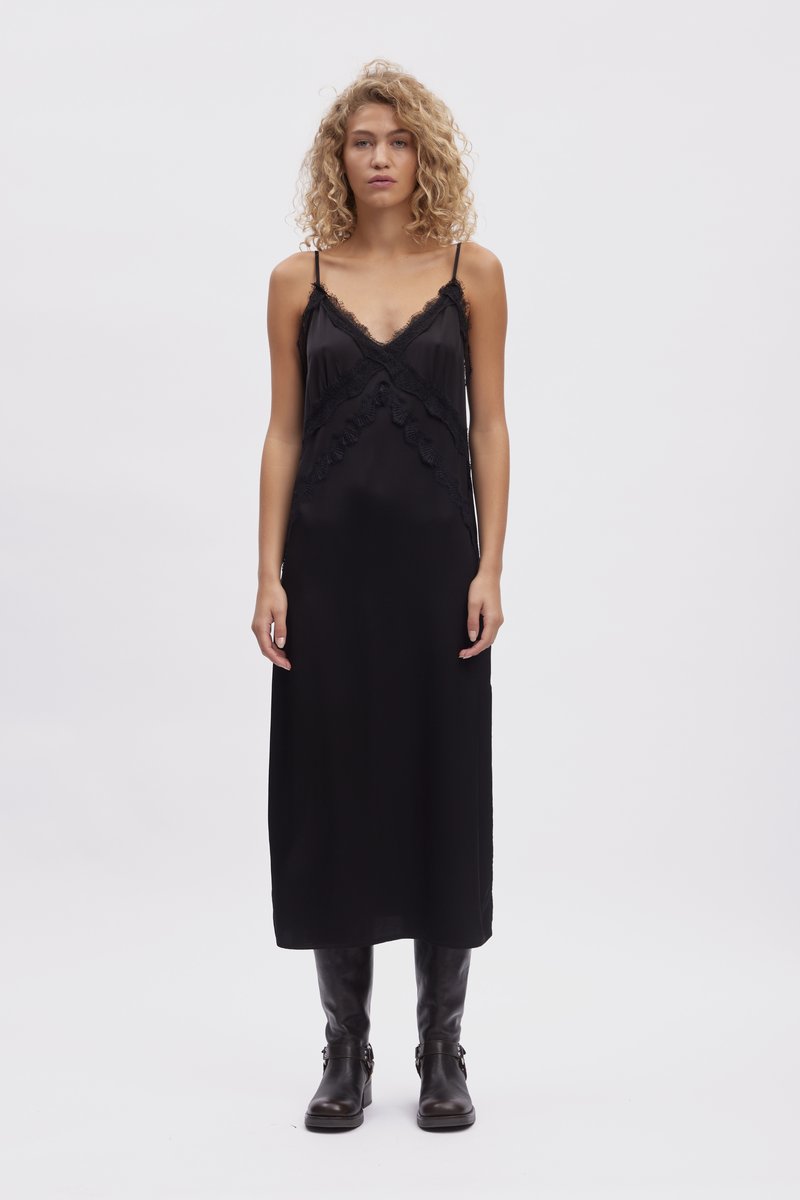 Gestuz SACHI SLIP DRESS - Koktailové šaty/večierkové šaty - black