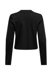 Veste courte noire à manches longues avec un design simple dans le dos et un petit col.