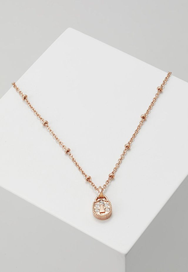 MINI PAVE PADLOCK CHARM PENDANT - Necklace - rose gold-coloured
