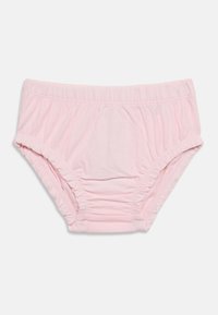 Ροζ βαμβακερά εσώρουχα με ελαστική μέση, μαζεμένες πλευρές και μαλακή υφή. Διαθέτουν αδιάκοπο σχέδιο χωρίς ορατά εξαρτήματα.
