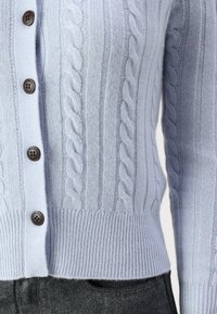 pure cashmere CLASSIC CABLE CARDIGAN - Casaco de malha - baby blue