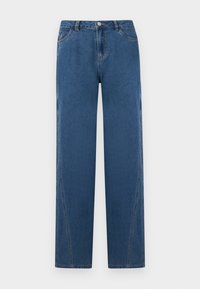 NMROBIE WIDE LEG J - Široke nogavice - medium blue denim
