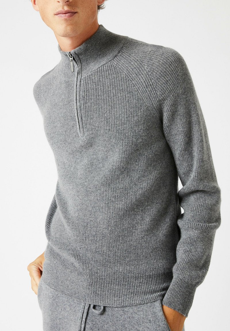 Rodier HALF-ZIPPED - Strickpullover - gris moyen