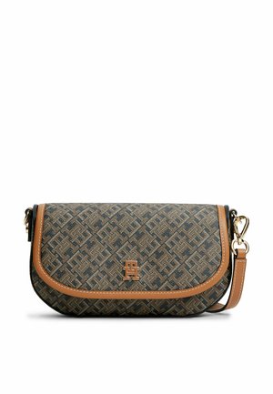 Tommy Hilfiger, TOMMY HILFIGER TH MONOPLAY CROSSBODY SADDLE BAG - Sac bandoulière - black mix