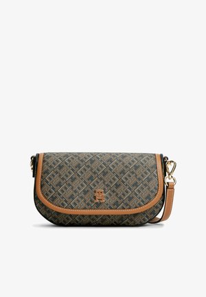 Tommy Hilfiger, TOMMY HILFIGER TH MONOPLAY CROSSBODY SADDLE BAG - Sac bandoulière - black mix