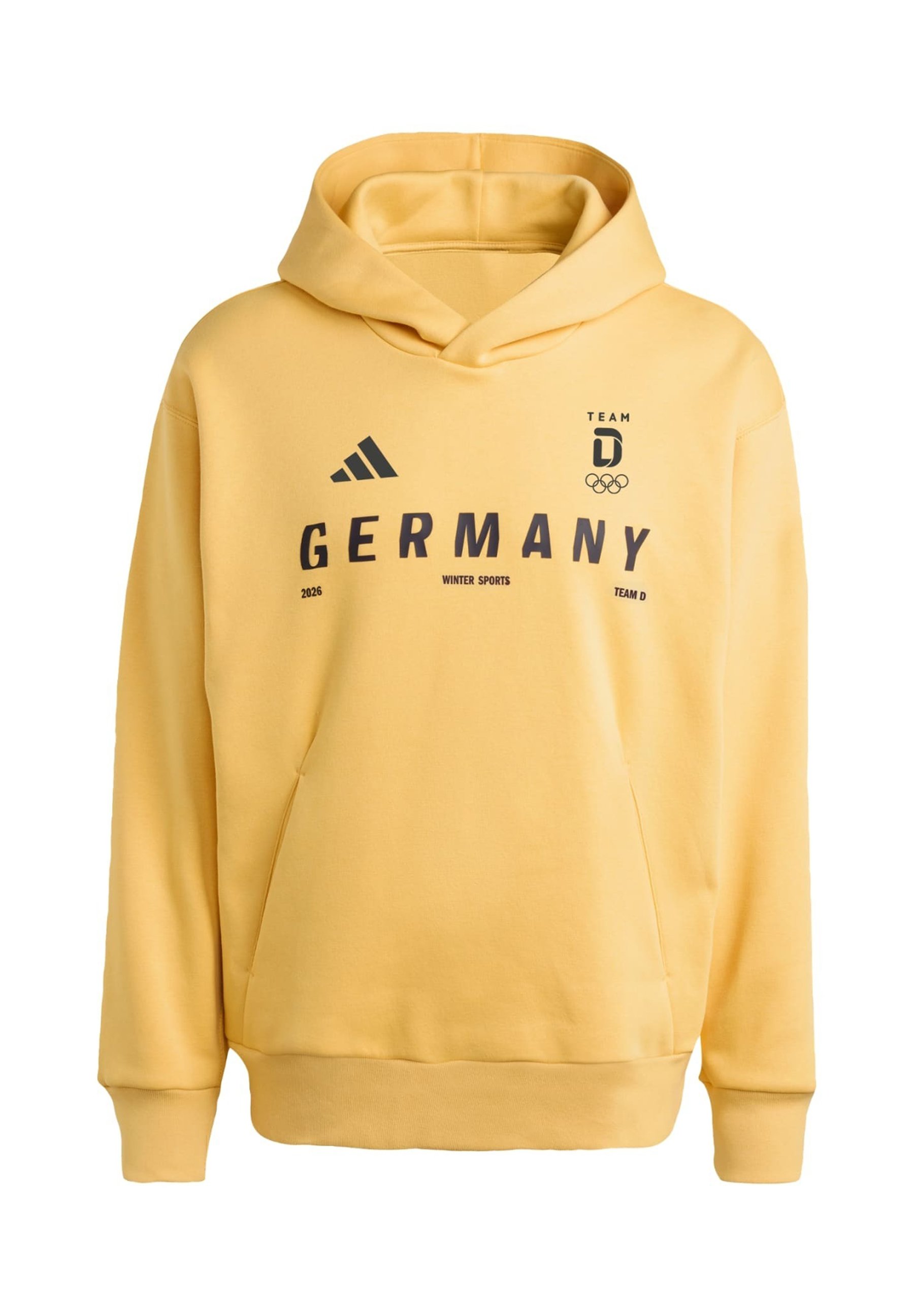 adidas Performance TEAM D GRAPHIC - Hoodie - semi spark/yellow