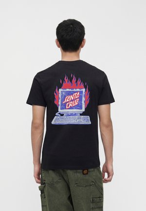 Santa Cruz, SELF DESTRUCT UNISEX - Nyomott mintás póló - black