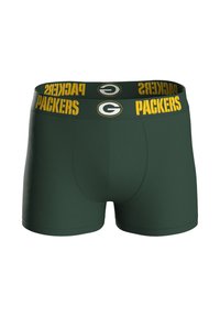 Zelené boxerky s žlutočerným pasem zdobeným nápisem "PACKERS" a logem. Měkká tkanina s přiléhavým střihem.