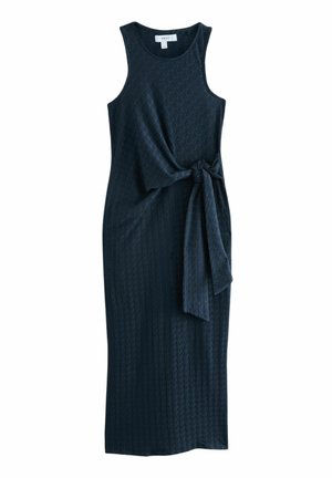 TEXTURED TIE WAIST - Jerseykleid - navy