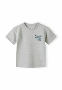 Szara bawełniana koszulka z krótkim rękawem, z niebieskim nadrukiem graficznym, na którym napisano "Los Angeles Tennis Academy 1997" oraz ikoną rakiety tenisowej.