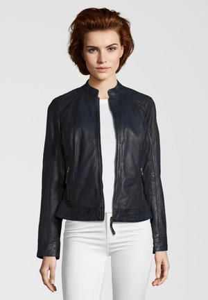 Leather jacket - navy