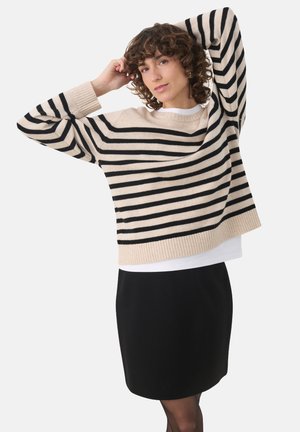 Stickad tröja - black stripe