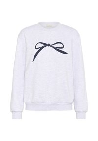 Sweatshirt - light grey melange w bow