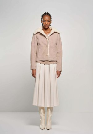 SHORT   - Leren jas - sandshell