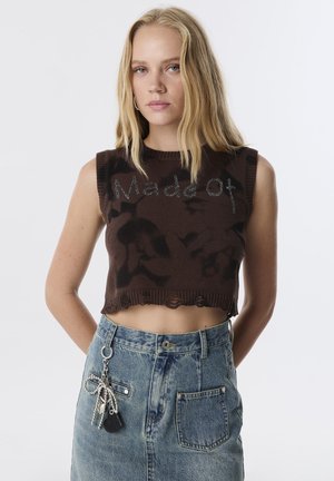 TWIST AND DISTRESSED EFFECT - Strickpullover - brown