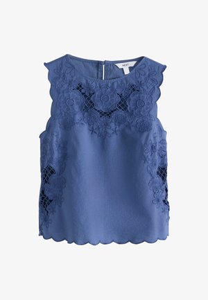 Next, REGULAR FIT - FLORAL CUTWORK SLEEVELESS SHELL TOP . - Blúzka - blue