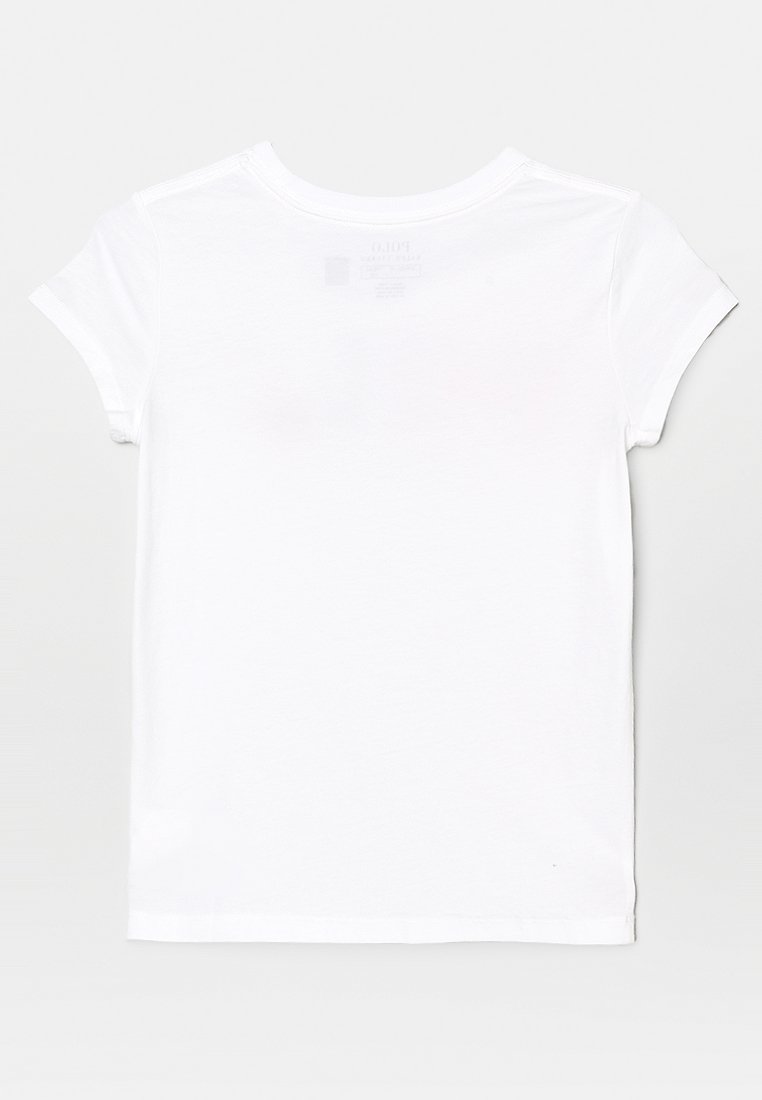 Maglietta bianca a maniche corte in cotone. Caratterizzata da una scollatura rotonda e un orlo dritto, senza motivi o grafiche visibili.