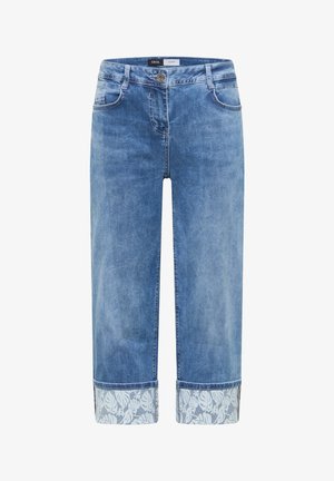 Cecil, 7/8 WIDE LEG JEANS MIT TURN-UP-DETAIL - Wide leg - mid blue wash