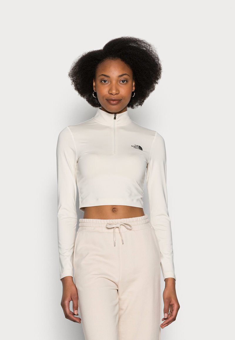 The North Face CROP ZIP THROUGH - Camisola de manga comprida - vintage white