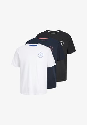 Jack & Jones, SIMON KURZARM 3ER PACK - T-Shirt print - weiß