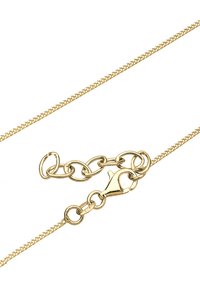 Collier en chaîne de couleur or avec un design de maillons texturés et une fermeture à clip en forme de homard. Fini lisse et brillant avec des éléments entrelacés.