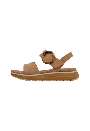 Sandalen met plateauzool - biscuit