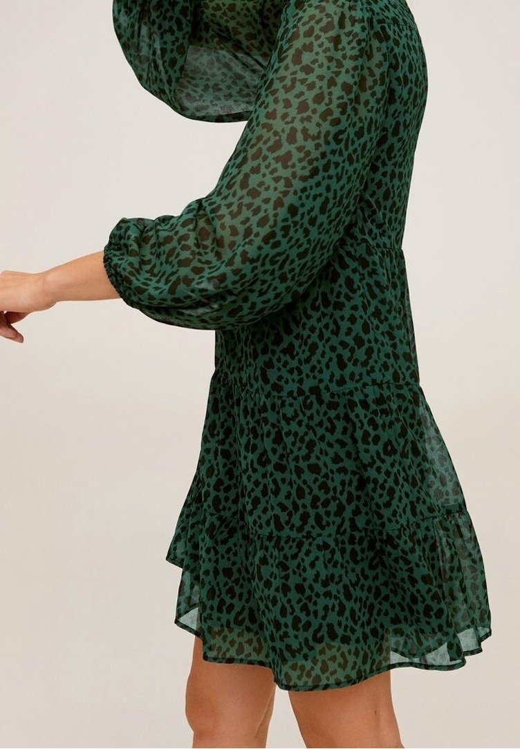 forest green dress velvet Green Leopard Dress