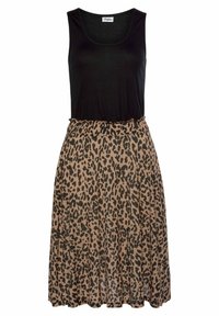 Robe en jersey - schwarz leo bedruckt