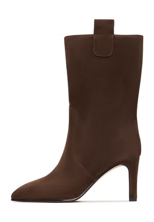 High heeled ankle boots - brown