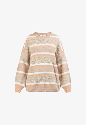usha, Strickpullover - beige mehrfarbig