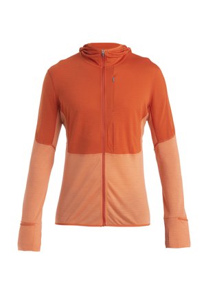 icebreaker, MERINO 200 MID WEIGHT  REAL FLEECE DESCENDER  ZIP HOODIE - Fleecejacke - BRIGHT RED