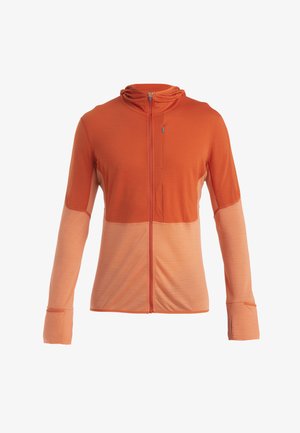 icebreaker, MERINO 200 MID WEIGHT REAL FLEECE DESCENDER ZIP HOODIE - Fleecejacke - BRIGHT RED