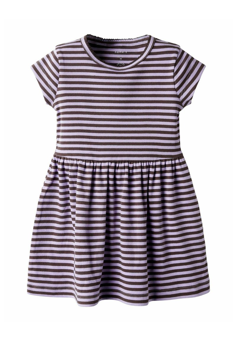 name it Gebreide jurk paars