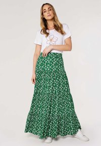 Apricot FLORAL TIERED - Gonna lunga - green