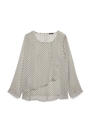 Fiorella Rubino, BLUSA CON STAMPA E VOLANT - Blouse - bianco
