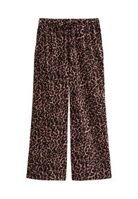 TEXTURED ANIMAL PRINT WIDE LEG - Tygbyxor - brown pattern