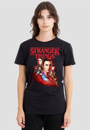 STRANGER THINGS HAWKINS HEROES POSTER - Print T-shirt - black