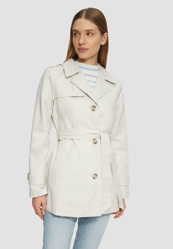 MIT GÜRTEL IM SLIM FIT - Trenchcoat - wollweiß