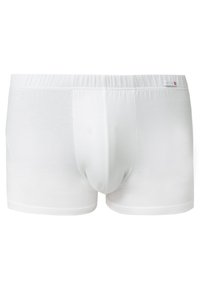 Witte heren boxershorts gemaakt van soepel katoen, met een zachte elastische tailleband en een gevormde pouch voor ondersteuning.