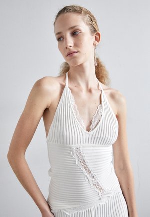 HALTER TANK WITH TRIM - Topper - coco milk